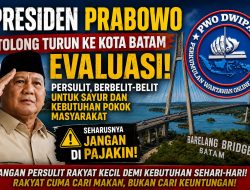 PWO Dwipa Kepri Minta Presiden Prabowo Turun ke Batam, Evaluasi Hambatan Distribusi Bahan Pokok ke Pulau