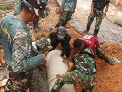 Beko Bergoyang, Satgas TMMD 130 dan Warga Percepat Pemasangan Gorong-gorong di Mangsang Maju